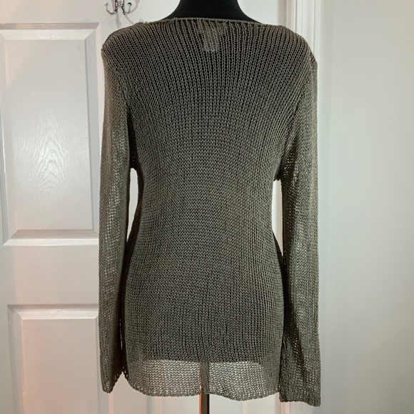 Soft Surroundings Brown Seaside Open Weave Beach Sweater Size Medium - Picture 4 of 7